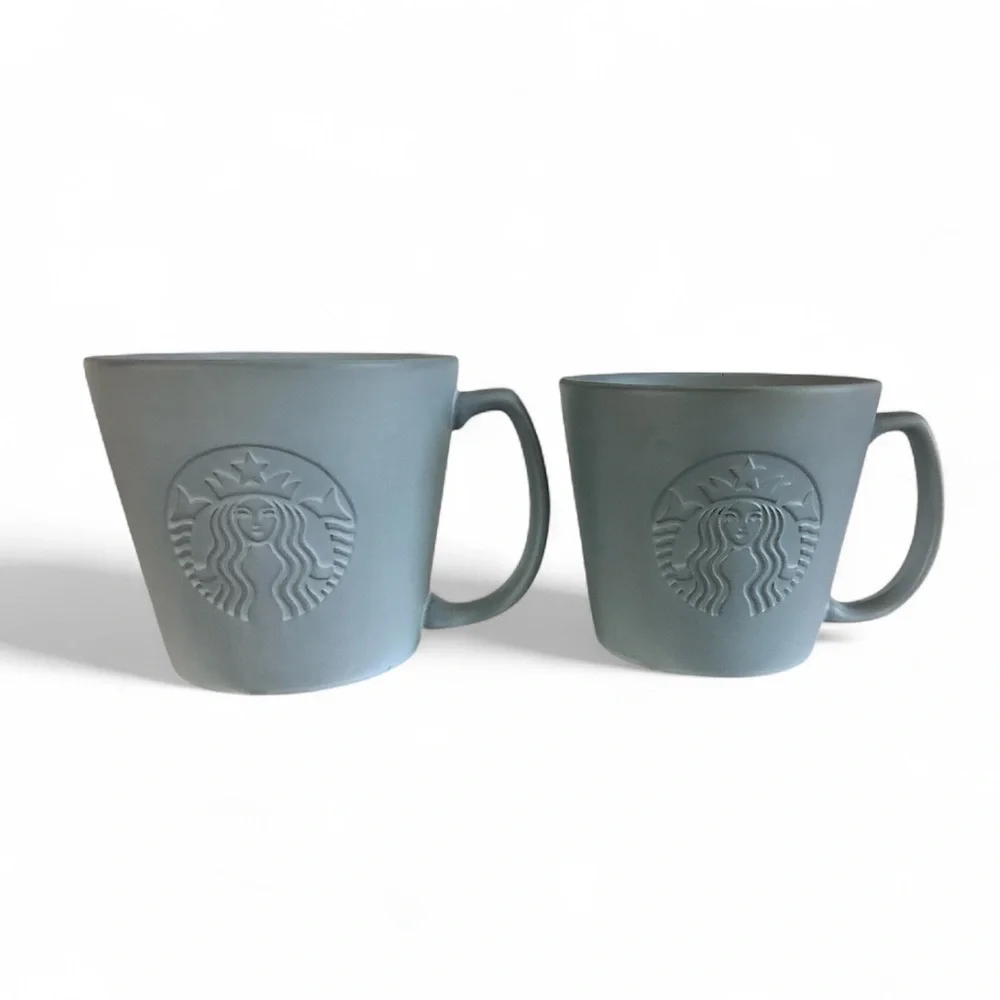 STARBUCKS GRANDE 16oz GRANDE/12oz TALL 2019 Siren Iconic Mermaid Matte Grey Mugs